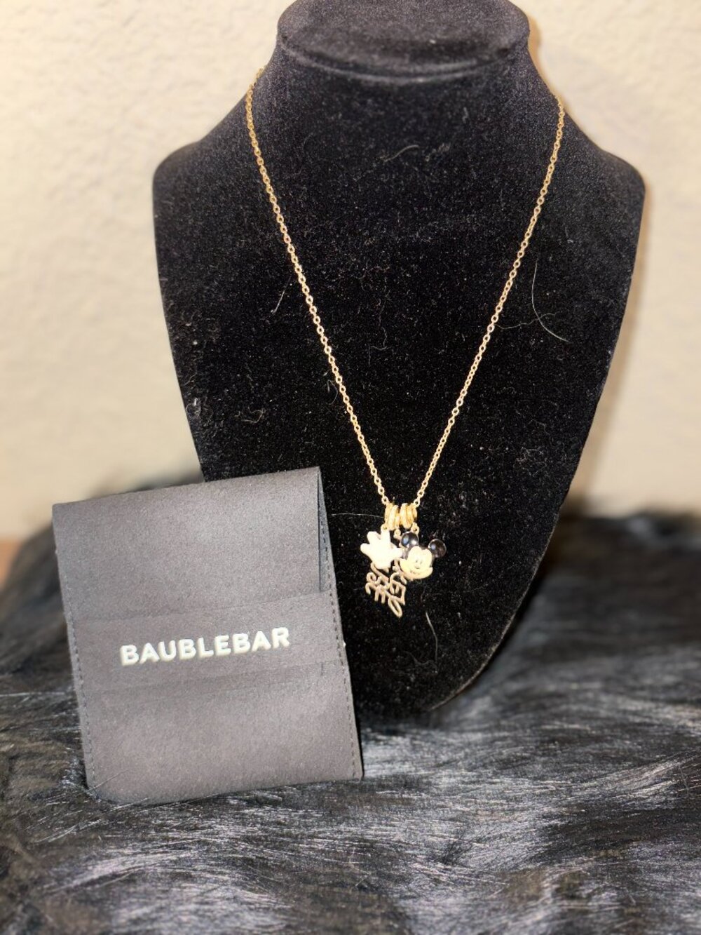 BaubleBar Disney Mickey Mouse Charm Necklace Gold Tone Multi Charm Necklace
